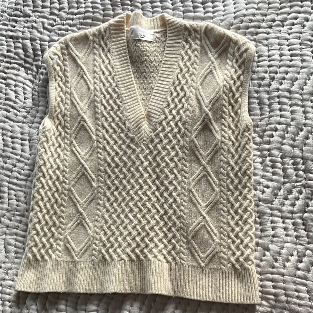 The Frankie Shop Cream V-Neck Sweater Vest